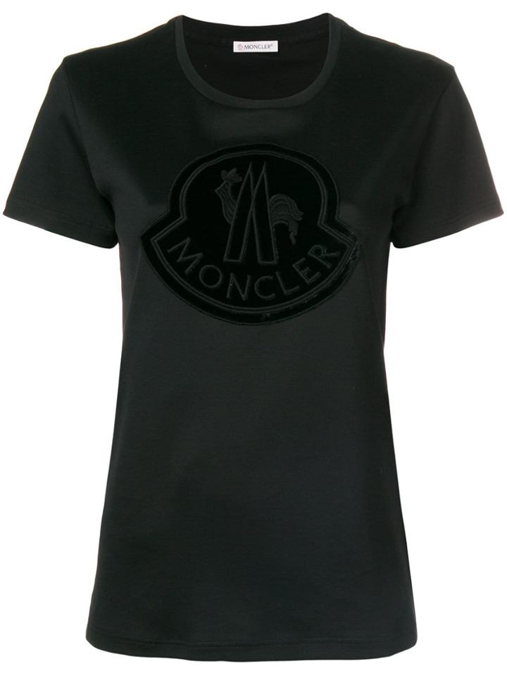 Moncler Embroidered Logo T-shirt - Black