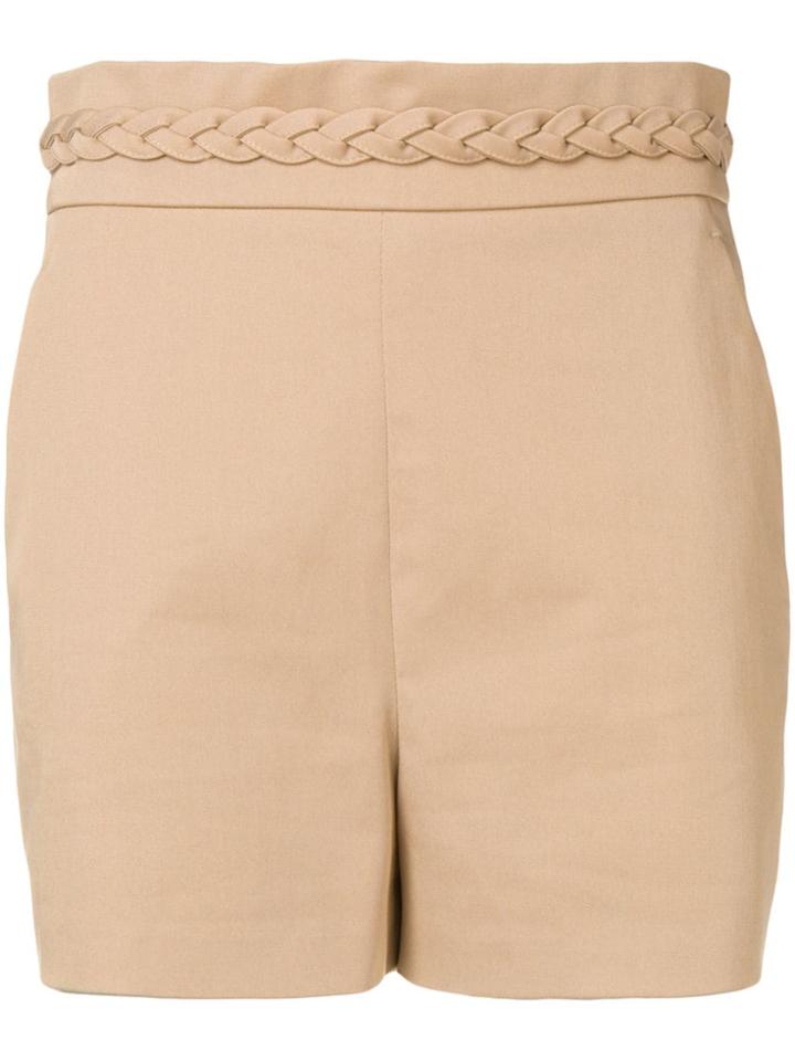 Red Valentino Braided Waistband Shorts - Neutrals