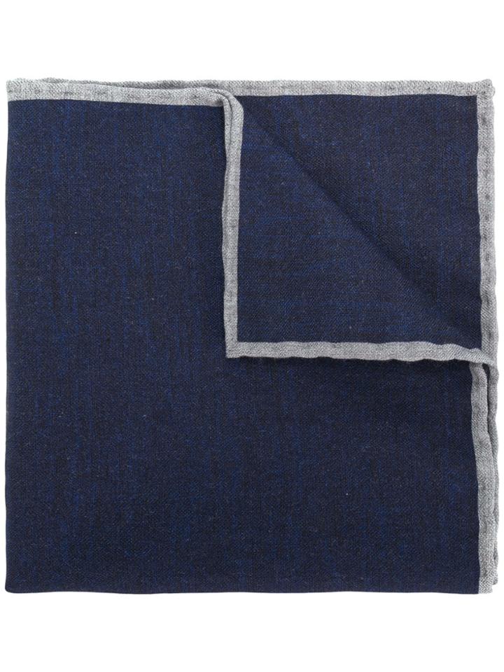 Eleventy Contrasting Edges Scarf - Blue