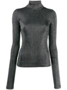 No Ka' Oi Turtle-neck Fitted Top - Silver