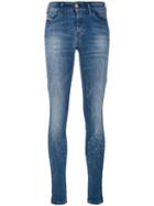 Diesel - Distressed Skinny Jeans - Women - Cotton/polyester/spandex/elastane - 29/32, Blue, Cotton/polyester/spandex/elastane