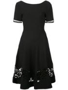 Oscar De La Renta Lace Detail Flared Dress - Black