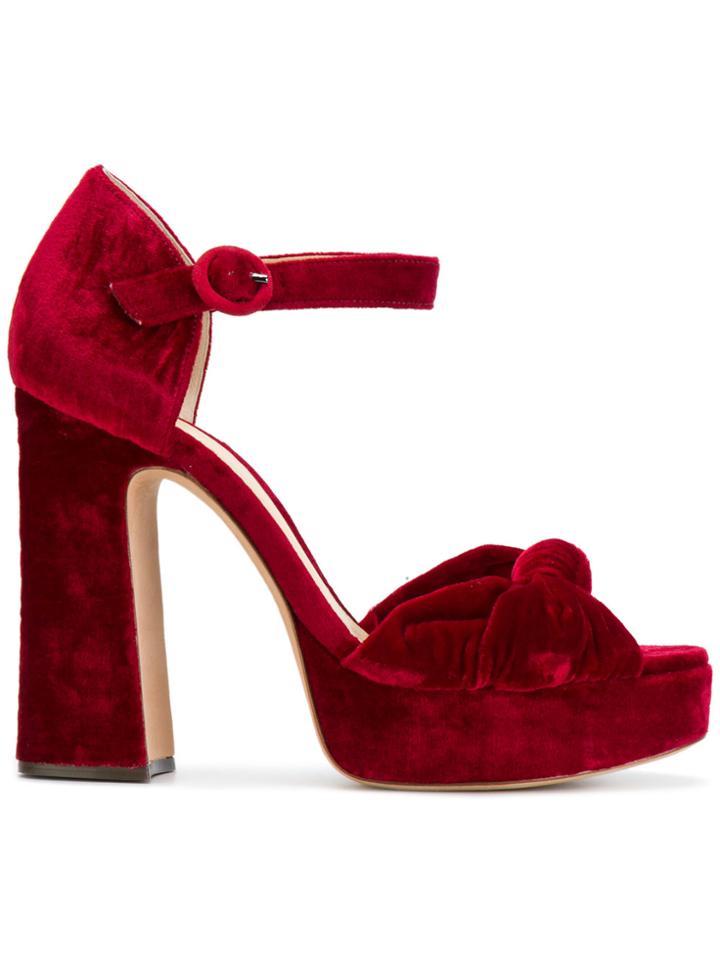 Alexandre Birman Knot Detail Heeled Sandals - Pink & Purple