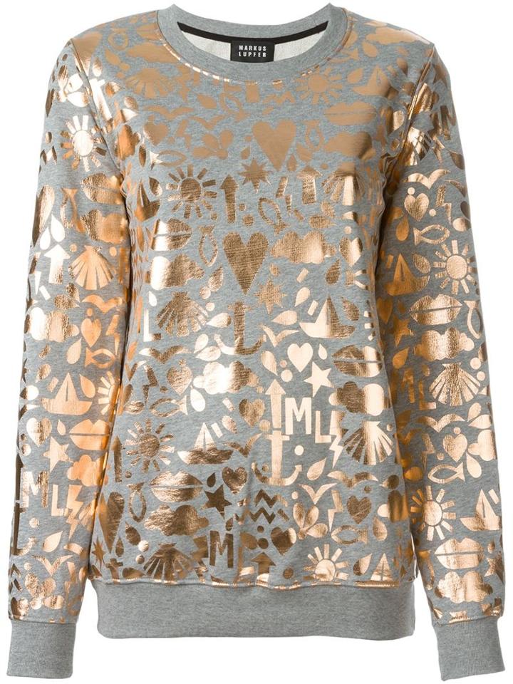 Markus Lupfer Metallic Print Sweatshirt