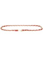 Chanel Vintage Leather And Chain Belt, Women's, Red