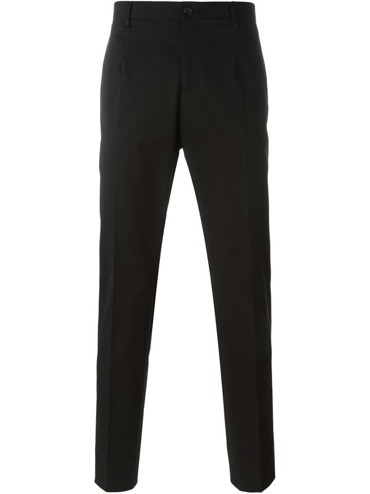 Dolce & Gabbana Classic Chinos, Men's, Size: 50, Black, Cotton/spandex/elastane