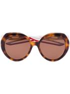 Balenciaga Eyewear Tortoiseshell-effect Round Sunglasses - Brown