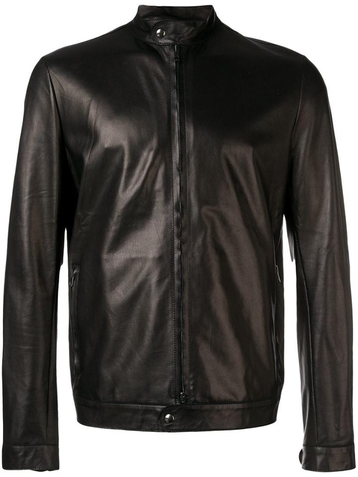 Salvatore Santoro Zipped Up Leather Jacket - Black