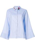 Dondup Embellished Collar Flared Sleeve Shirt - Blue