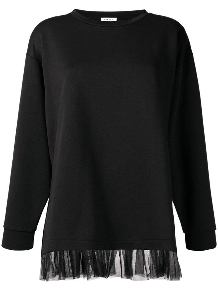 P.a.r.o.s.h. Tulle Trim Jumper - Black