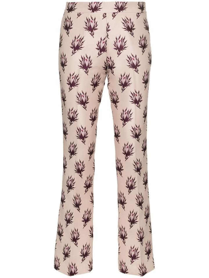 Giambattista Valli Floral Print Straight Trousers - Pink