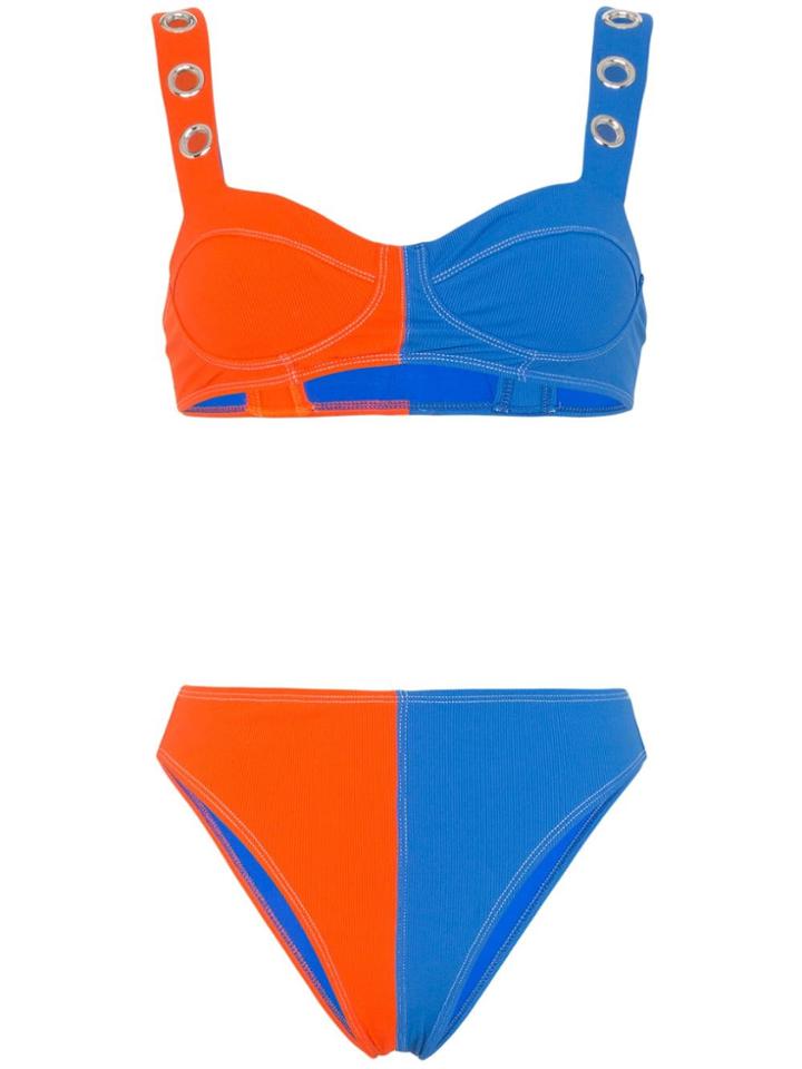 Ack Ana Due Two-tone Bikini - Blue