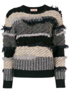 Issey Miyake Pre-owned 80's Frayed Striped Jumper - Black
