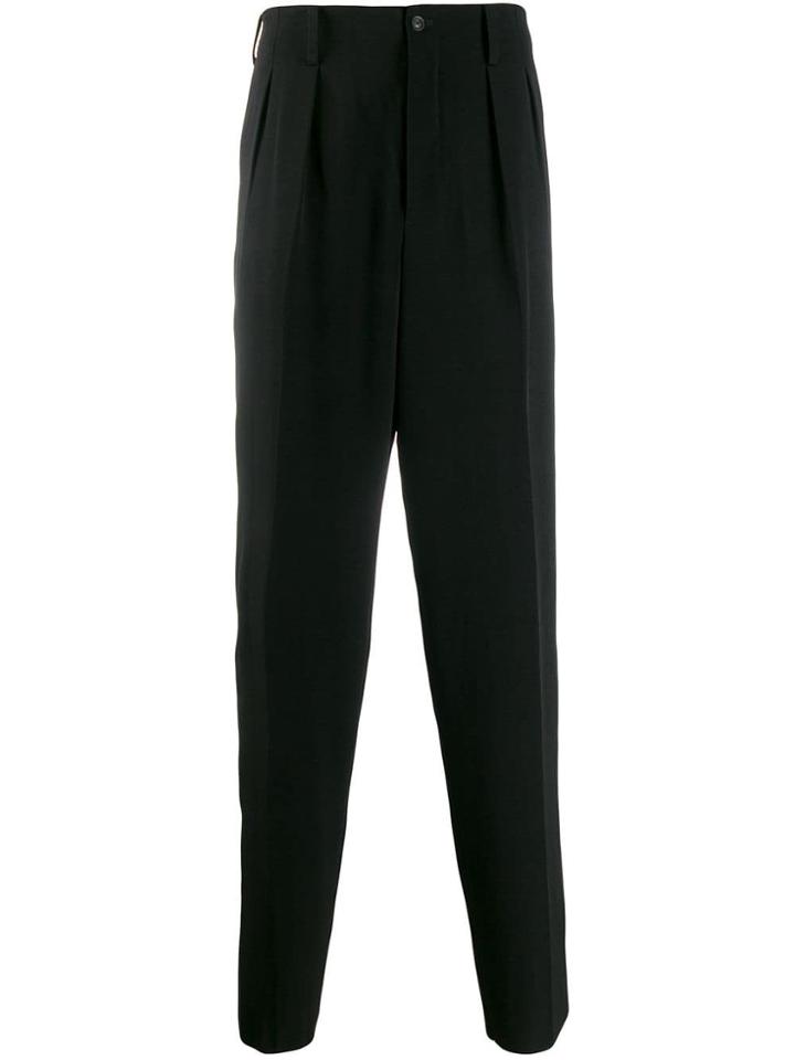 Yohji Yamamoto Pleated Tailored Trousers - Black