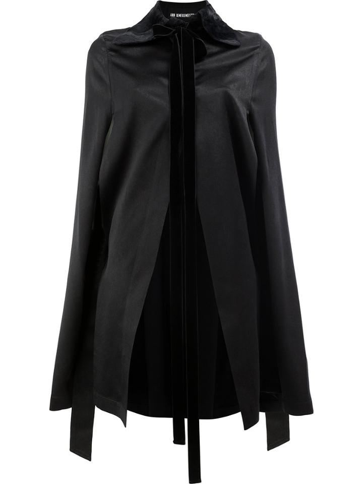 Ann Demeulemeester Bow Tie Cape - Black