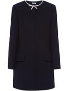 Miu Miu Embellished Bow Cady Coat - Black