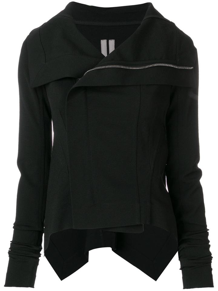 Rick Owens Off-centre Zipped Jacket - Black