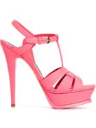 Saint Laurent Classic Tribute 105 Sandals, Women's, Size: 38.5, Pink/purple, Calf Leather/leather