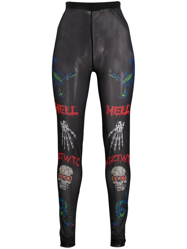 Ktz Death Metal Minimal Print Leggings - Black