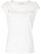 Pierre Balmain Logo Printed T-shirt - Nude & Neutrals