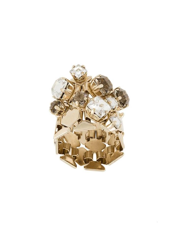 Lanvin Crystal-embellished Ring, Women's, Size: 55, Metallic