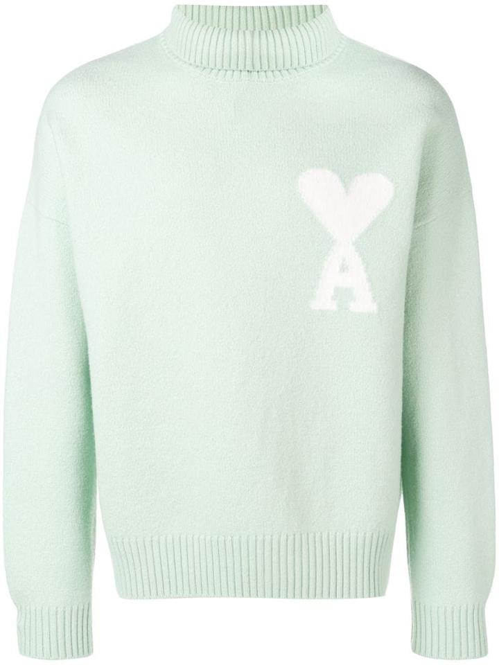 Ami Alexandre Mattiussi Ami De Coeur Oversize Sweater - Green