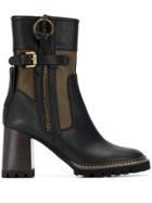See By Chloé Buckled Biker Ankle Boots - Black