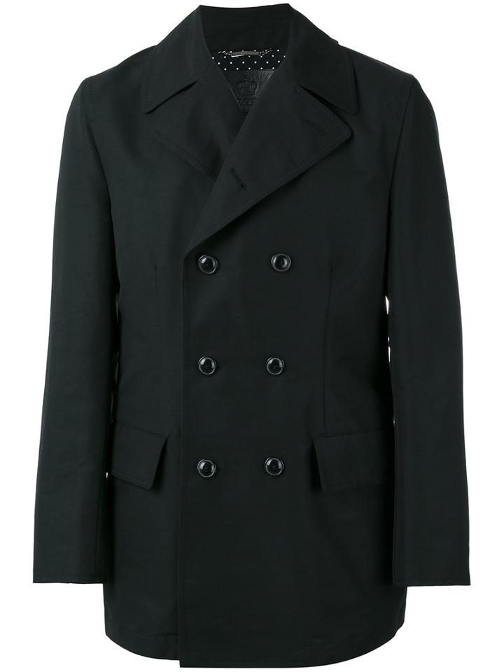 Dolce & Gabbana Classic Peacoat, Men's, Size: 50, Black, Cotton/polyamide/polyester/bos Taurus