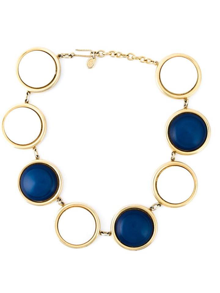 Celine Vintage Round Stones Necklace