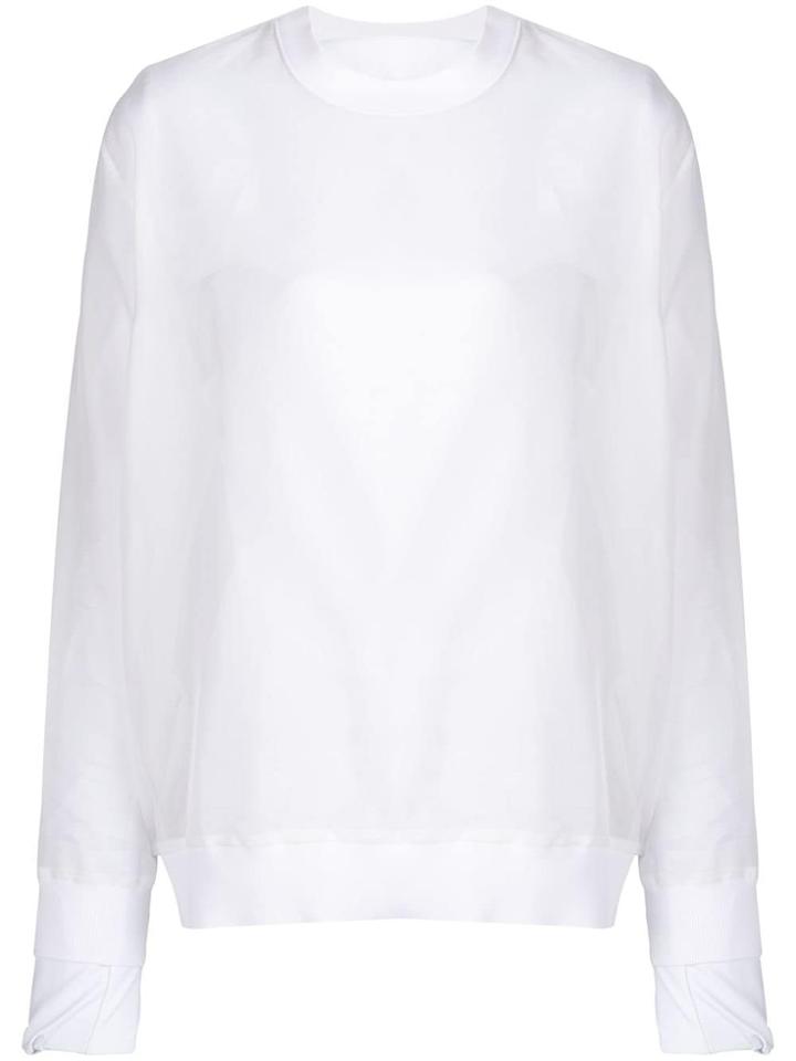 Msgm Organza Sweatshirt - White