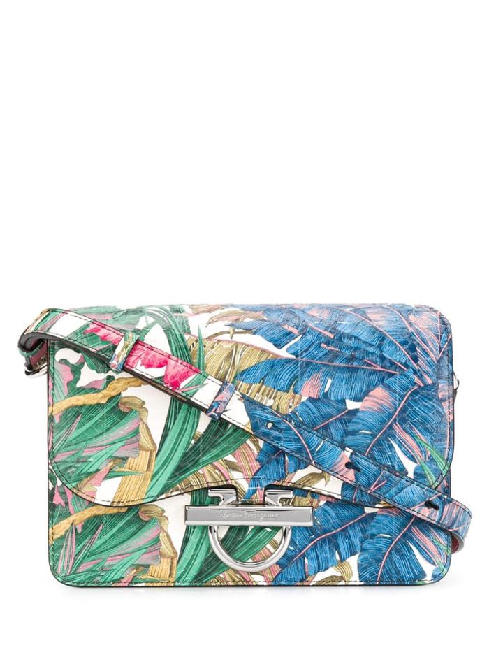 Salvatore Ferragamo Tropical Cross Body Bag - White