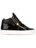 Giuseppe Zanotti Design Kriss Mid-top Sneakers, Women's, Size: 36, Black, Patent Leather/leather/rubber