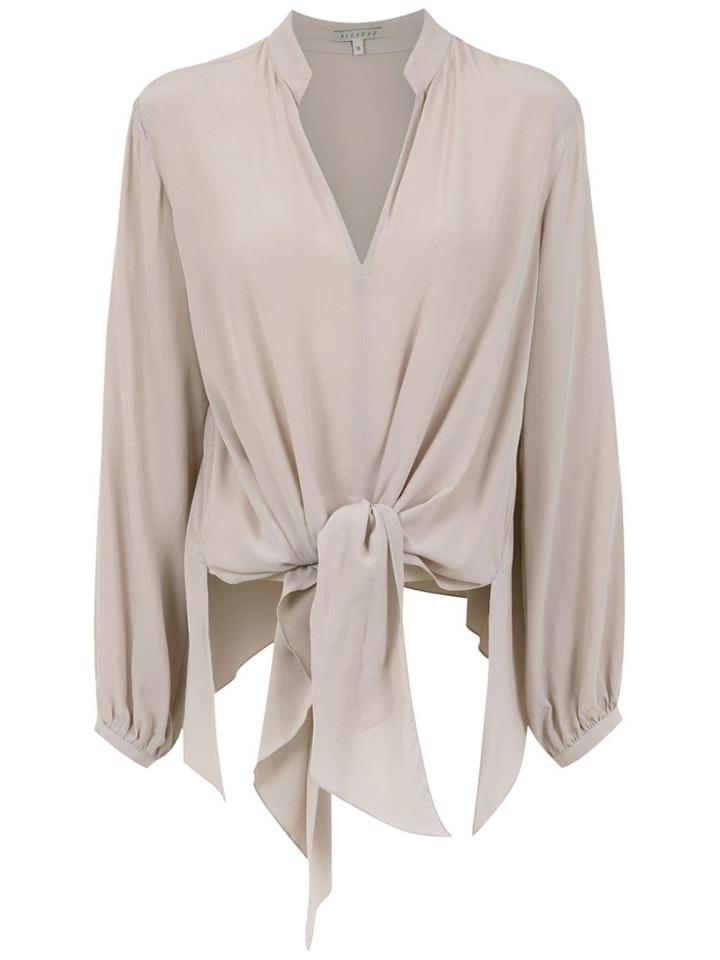 Alcaçuz Silk Flautista Blouse - Neutrals