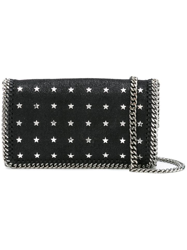 Stella Mccartney Star-studded Falabella Shoulder Bag - Black