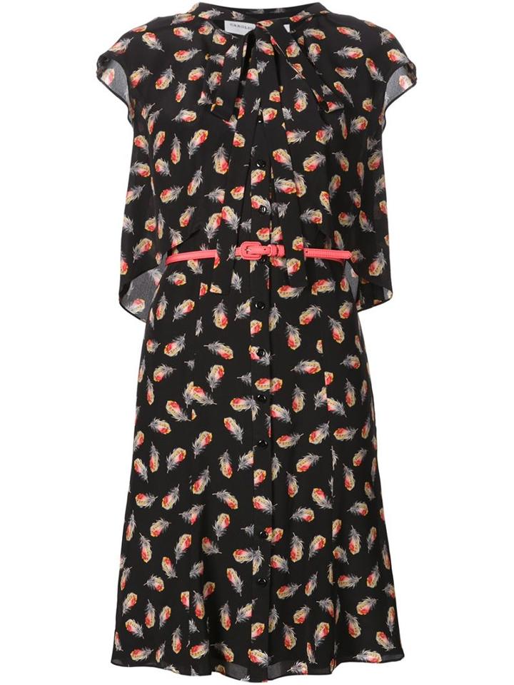 Carolina Herrera Feather Print Shirt Dress