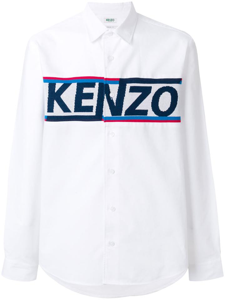 Kenzo Logo Intarsia-knit Insert Shirt - White