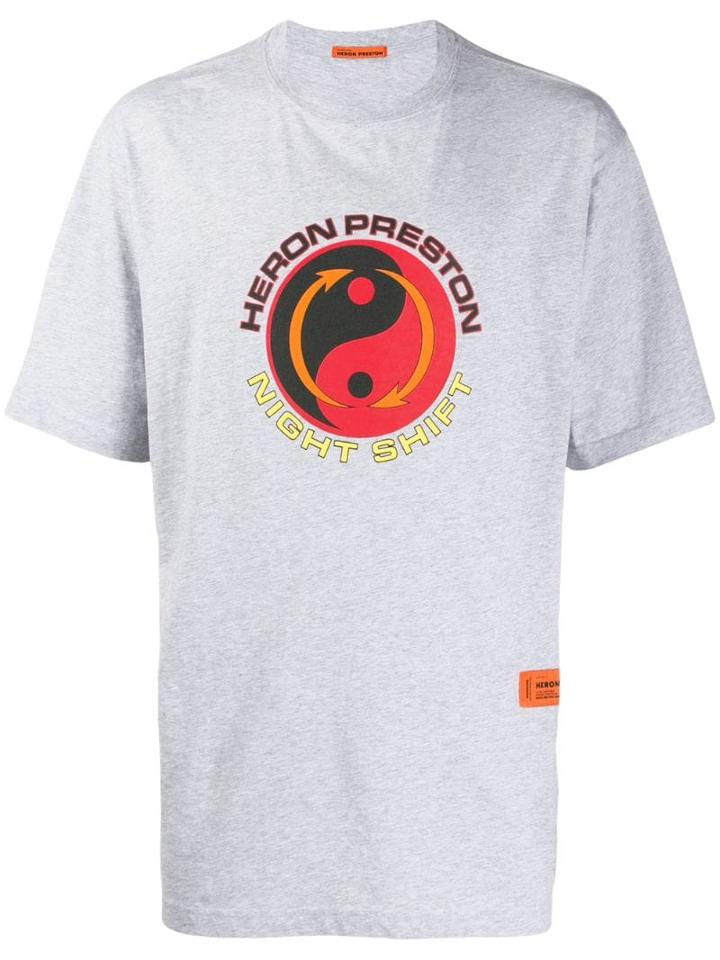 Heron Preston Logo Print T-shirt - Grey
