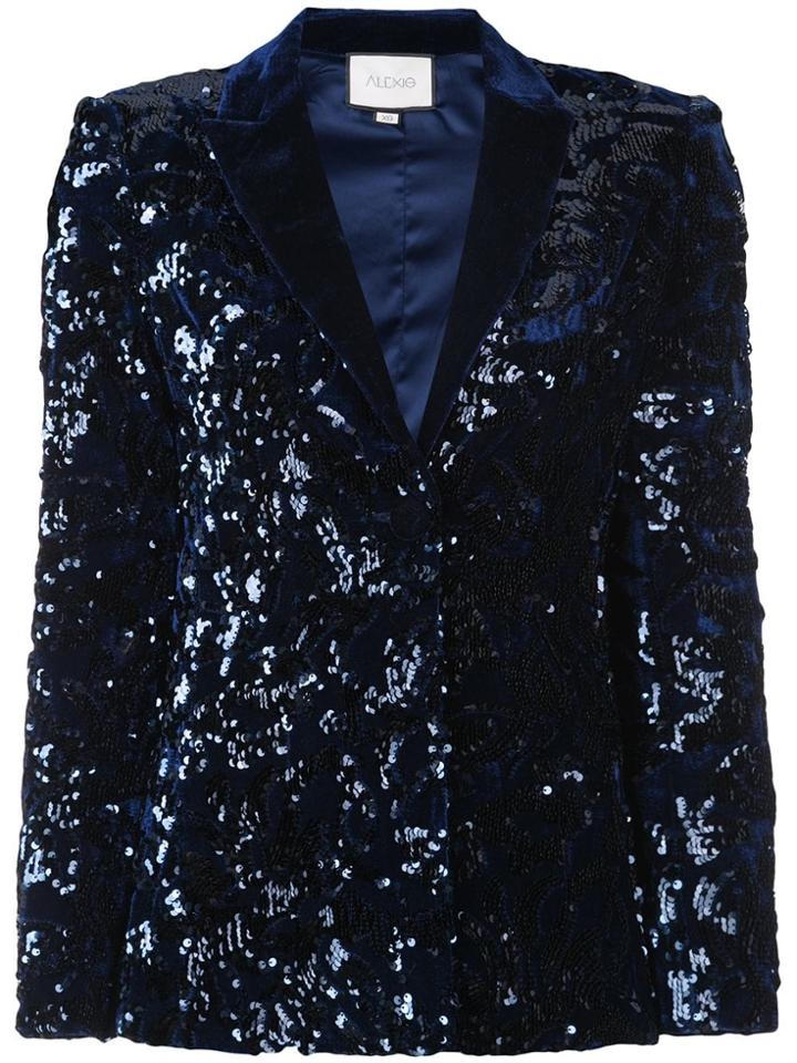 Alexis Sequin Embellished Blazer - Blue