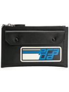 Prada Logo Top Zip Wallet - Black