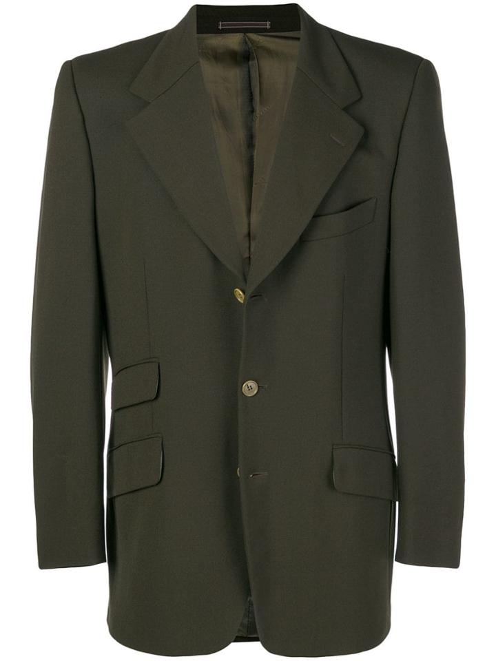 Gucci Vintage Notched Lapel Blazer - Green