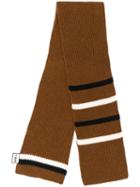 Plan C Striped Scarf - Brown