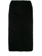Versace Midi Knitted Pencil Skirt - Black