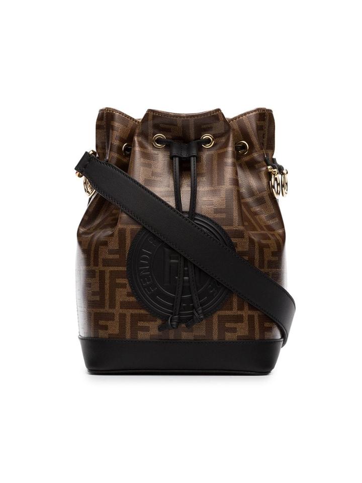 Fendi Mon Tresor Large Logo Bucket Bag - Brown