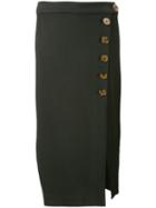 Khaite - Button Detail Skirt - Women - Spandex/elastane/viscose - 8, Blue, Spandex/elastane/viscose