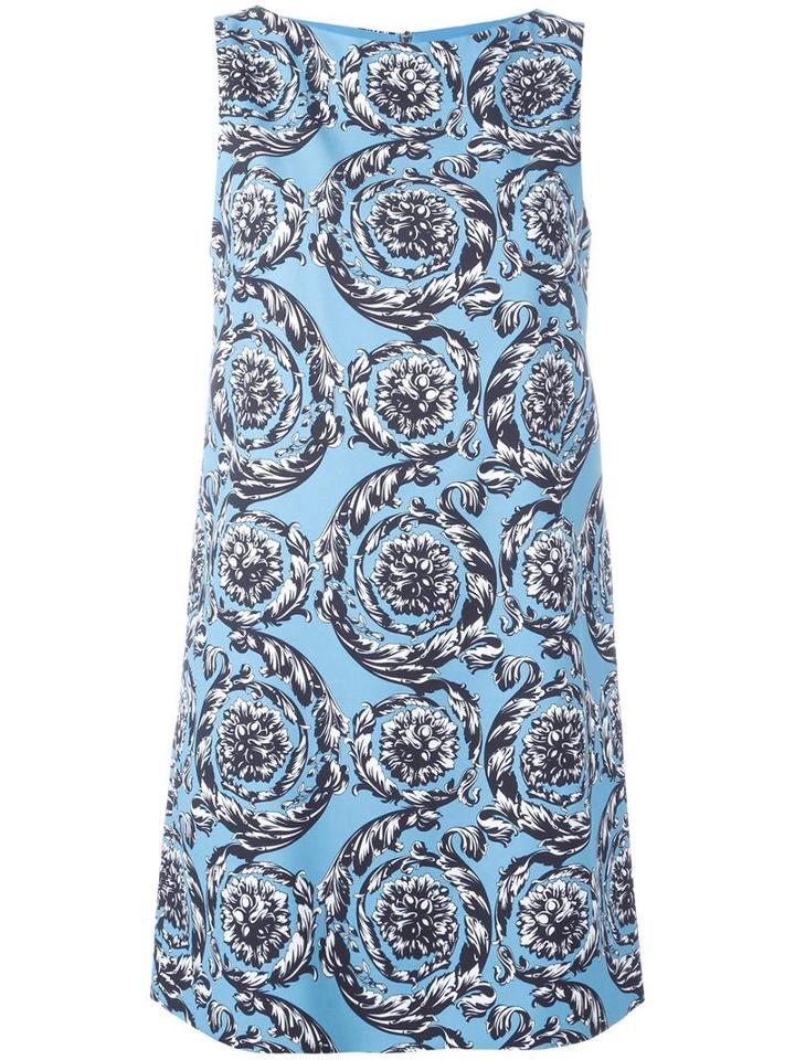 Versace 'ice Baroque' Print Dress, Women's, Size: 42, Blue, Silk/acetate/viscose