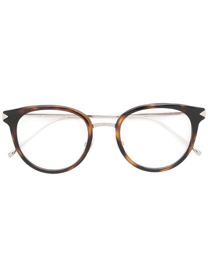 Fendi Eyewear Tortoiseshell Effect Glasses - Metallic