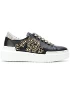 Roberto Cavalli Crystal Embellished Slim-on Sneakers - Black