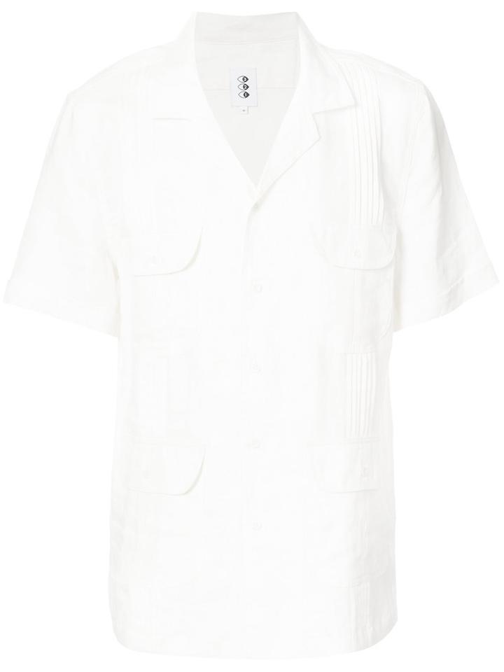 321 - Flap Pocket Short Sleeve Shirt - Men - Linen/flax - L, White, Linen/flax