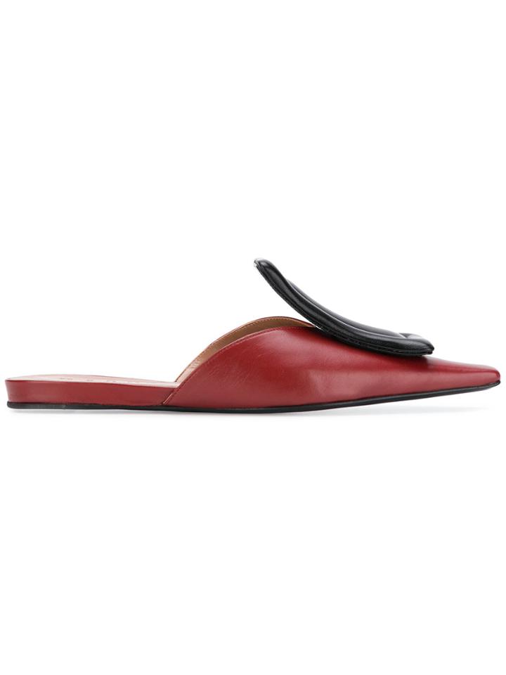 Marni Square Cap Toe Mules - Red