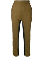 Haider Ackermann Cropped Stripe Panel Trousers - Brown